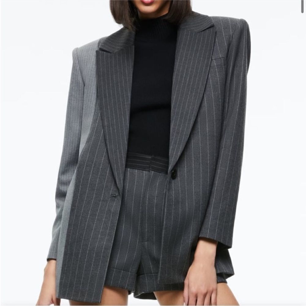 ALICE + OLIVIA | NEW Colley Notched Collar Two Tone Gray Blazer Women’s Size 6